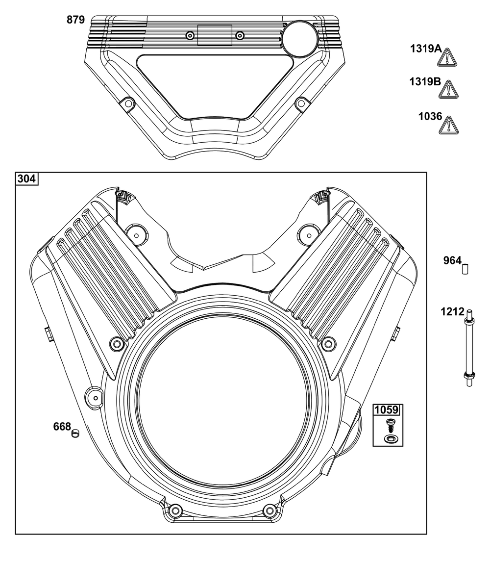 Blower Housing Group Diagram and Parts List for 61G477-0008-J1  Briggs and Stratton Engine